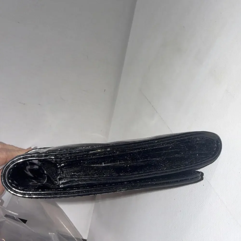 Michael Kors Buckle‎ Black Designer Old Money Minimalist Patent Leather Clutch